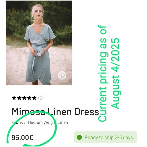 Mimosa Linen Wrap Dress - Picture 8 of 9